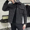 Jaquetas masculinas Marca Roupas Mistura Trench Coat Hombre Casaco de Couro de Alta Qualidade Homens Curto Slim Xadrez Jaqueta de Couro Homens Stripe Coat S-3XL 231213