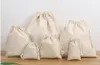 Huishoudelijke effen canvas tas Trekkoord opslag Waszak spullen tas voor reizen thuisgebruik ongebleekt natuurlijk milieuvriendelijk aanpassen3216926