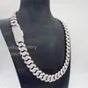 Handinställning 15mm 3 rad high end Custom VVS1 Moissanite Diamond Lab Diamond Cuban Link Necklace Men