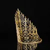 Barrettes Luksusowy kryształowy konkurs korony tiary złoty kolor duże korony dla kobiet klipsy do włosów Barrettes306k