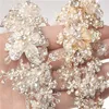 Vintage Wedding Bridal Strass Corona Tiara Perle Fascia Oro Argento Fiore Floreale Copricapo Fascia per capelli Gioielli Moda Headdre268J