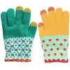 Guantes de ciclismo para hombre y mujer, manoplas de punto elásticas con pantalla táctil cálidas para invierno, forro polar suave para adultos, punto colorido