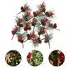 Dekorativa blommor 24 datorer Xmas Tree Decorations Hanging Pendant Christmas Diy Crafts Ornament Pine Branches With Cones