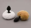 NXY Giocattoli anali Soffice vera pelliccia Bunny Tail Plug Metallo Silicone Coppie Stopper Gioco di ruolo per adulti Ano Intimità Sesso per uomini donne 12184279186