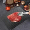 Dekorativa figurer Aluminiumlegering Fast Defrost Tray Non-Sticky Food Meat Fruit Quick Didrosting Plate Board Thaw Master Kitchen Gadget