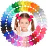 40 Color 4 Inch Fashion Ribbon Bow Hairpin Clips Girls Large Bowknot Headwear Kids Hair Boutique Bows Baby Hair Childrens Accessories O1 ZZ