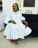 Ethnic Clothing Plus Size African Loose Diamond Dress 2023 Summer For Women Elegant Lady Puff Sleeve Evening Wedding Party Dresses Casual