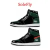 1 omvänd pandasko 1s Solefly Basketball Shoes High Mens Black White Art Basel Yellow ockra Celadon Royal Reimagined Satin Bred Gift Giving Laney Sneakers Trainers