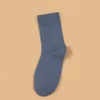 Chaussettes en coton pour femmes, 4 paires, amples, tricot, couleur unie, noir, blanc, bas courts pour écolières, automne hiver