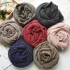 Scarves Solider Color Winter Scarf Cotton And Linen Long women's Scarves Shawl Crumpled Warm Men Scarf American Japanese Unisex Style 231214