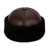 Trapper Hats Brand Style 2023 Retro Cowhide Bomber Hat Winter Keep Warm Caps Män Kvinnor Real Leather Cap Thick Velvet Dad 231214