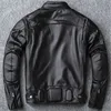 Couro masculino falso outono natural motocicleta jaqueta camada superior bezerro gola preto moto forro destacável 231214