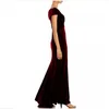 Vintage Long Burgunder Velvet V-Ausschnitt Prom-Kleider Meerjungfrau Knöchel Länge Reißverschluss Back Party Kleid Maxi formelle Abendkleider für Frauen