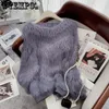 Damessweaters WTEMPO Hoge kwaliteit losse rits trui herfst en winter vossenbont patch werk gebreide dikke oneck trui voor dames 231213