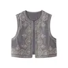 Gilets pour femmes 2024 Femmes Gilet Simple Y2K Sans manches Col V Tricoté Ouvert Avant Streetwear Respirant Débardeurs