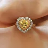 Bagues Pansysen Citrine jaune clair pierre précieuse pour femmes solide 925 en argent Sterling mode bijoux de mariage bague cadeau de pierre de naissance 231212