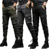 Pantalons pour hommes hiver cargo hommes multi-poches cordon doublure polaire épais chaud salopette joggers décontracté coton pantalon thermique