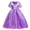 Girl's jurken Kid Princess Dress Jurk Girl Summer Fancy Feestkleding Meisjes Aurora Rapunzel Sleeping Beauty Christmas Carnival Costume 231213