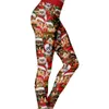 Женские леггинсы, весенне-летние эластичные брюки с высокой талией, рождественская елка, мультяшный абстрактный принт, узкие брюки, модные брюки