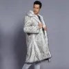 Men's Fur Faux Fur Men's winter fur coat imitation fox fur large size long warm casual wool trench coat 231213