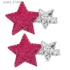 Headwear Hair Accessories Oaoleer 2Pcs/lot Cute Silver Star Hair Clip For Kids Girls Pink Glitter Hair Pins Barrettes Child Headwear Hair Accessories GiftL231214