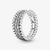 Nuevo diseño de anillo de banda pavimentada con cuentas de plata esterlina 925 para mujer, anillos de compromiso de boda, joyería de moda 263v