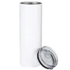 Almacén local de EE. UU. 20OZ sublimación tumblers rectas en blanco blancos acero inoxidable vacío aislamiento dibrete delgada 20 oz taza de café tazas blancas