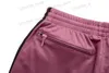 Pantalons pour hommes Rose Stripe Aiguilles Pantalons de survêtement Hommes Femmes Haute Qualité Brodé Papillon AWGE Pantalon de survêtement T231214