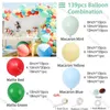 139 mat rood groen ballon Garland Macaron mint geel blauw baby shower ballonnen boog verjaardagsfeestje geslacht onthullen decoraties X0273B