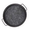 Plates Old Wrought Iron Tray Kitchen Storage Po Prop With Handle (Black)