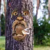 Andere vogelbenodigdheden Uniques Tree Face Decoratieve Feeder Wild 2 Big Eye Grillige Hugger Sculptuur Outdoor Garden Decor Vogels Huis