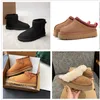 Designer laars luxe heren dames pantoffel sneeuw mini enkel kort donsleer winter platformlaarzen kastanje grijs zwart wit dames meisjes35-45