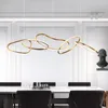 Pendant Lamps Modern Light Luxury Creative Bar Minimalist Nordic Long Ring Buckle Geometric Irregular Shape Restaurant Chandelier