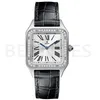 Relógio feminino moda movimento de quartzo incrustado com pulseira de couro de diamante importado material de aço inoxidável multicolorido disponível336i