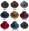 Vintage män kvinnor hårt kände hatt bred brim fedora trilby panama hatt gangster cap9591213