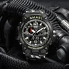 Montres-bracelets SMAEL marque hommes montres de sport double affichage analogique numérique LED électronique Quartz montres étanche natation montre militaire 231213