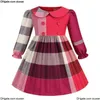 Girls Dress Baby Kids Lapel College Short Sleeve Pleated Shirt Skirt Children Casual Clothing Kids Clothes