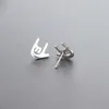 Everfast New Palm Earring 미니멀리즘 I Love You Sign Stainless Steel Earrings Studs Fashion Ear Jewelry for Women Girls T107293L