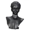 Boutique Bancone in resina nera Lady Figure Manichino Display Busto Stand Porta gioielli per orecchini pendenti con collana MX200810254L