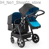 Kinderwagens # Twins Kinderwagen Geboren Zwart Licht Vervoer Multifunctionele Aluminium Dubbele Kinderwagens1308r Q231215