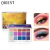 Ombre à paupières QI Glitter Palette de fard à paupières 15 couleurs planète pigment holographique mat miroitant ombre à paupières poudre brillant maquillage des yeux palette 231214