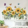 aquarel zonnebloemen planten vlinder muurstickers voor woonkamer tv achtergrond decoratieve stickers muurstickers muurschilderingen decor