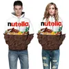 Men's Hoodies Men 3d Hoodie Print Nutella Food Hip Hop Casual Tops Fashion Pullovers Sweatshirts Funny Printed Plus Size Coat