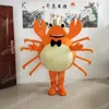 2024 Prestaties Leuke Krab Mascottekostuums Cartoon Carnaval Hallowen Prestaties Unisex Fancy Games Outfit Outdoor Reclame Outfit Pak