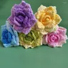 Flores decorativas DIY tejer ramo rosa flor tejido a mano falso punto hogar mesa crochet floral