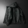 Manteau en cuir gaufré à capuche et coton gaufré pour homme, veste décontractée de marque à la mode, nouvelle collection automne hiver 2023