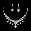 Conjunto de Joyas Crystal Hochzeit Schmuck Set Braut Halskette Ohrringe Set Strass Halshalskette Brautschmuck Sets für Frauen