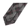 Bow Ties Brand Mens Plaid Tie hoogwaardige donkergrijs 7 cm voor mannen Fashion Business Suit stropdas Geweldig trouwfeestwerk werk