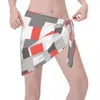 Maillots de bain pour femmes carrés géométriques colorés paréo écharpe couverture ups femmes rectangles abstraits gris plage jupes courtes bikini wrap