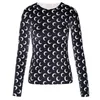 Feminine Clothes Sexy Moon Print T shirts Top Women Long Sleeve Graphic Tee Tunics Koszulka Damska Crescent